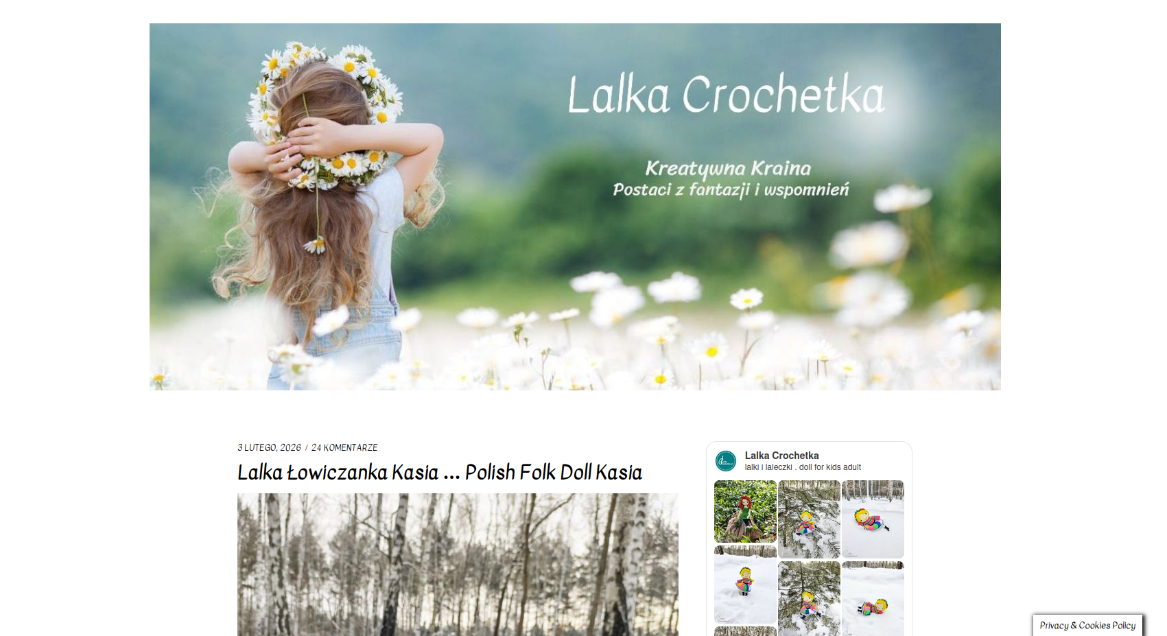 Lalka crochetka prezentowana jako projekt portfolio